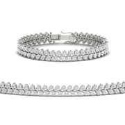 Pear Shaped Petal Style Tennis Bracelet